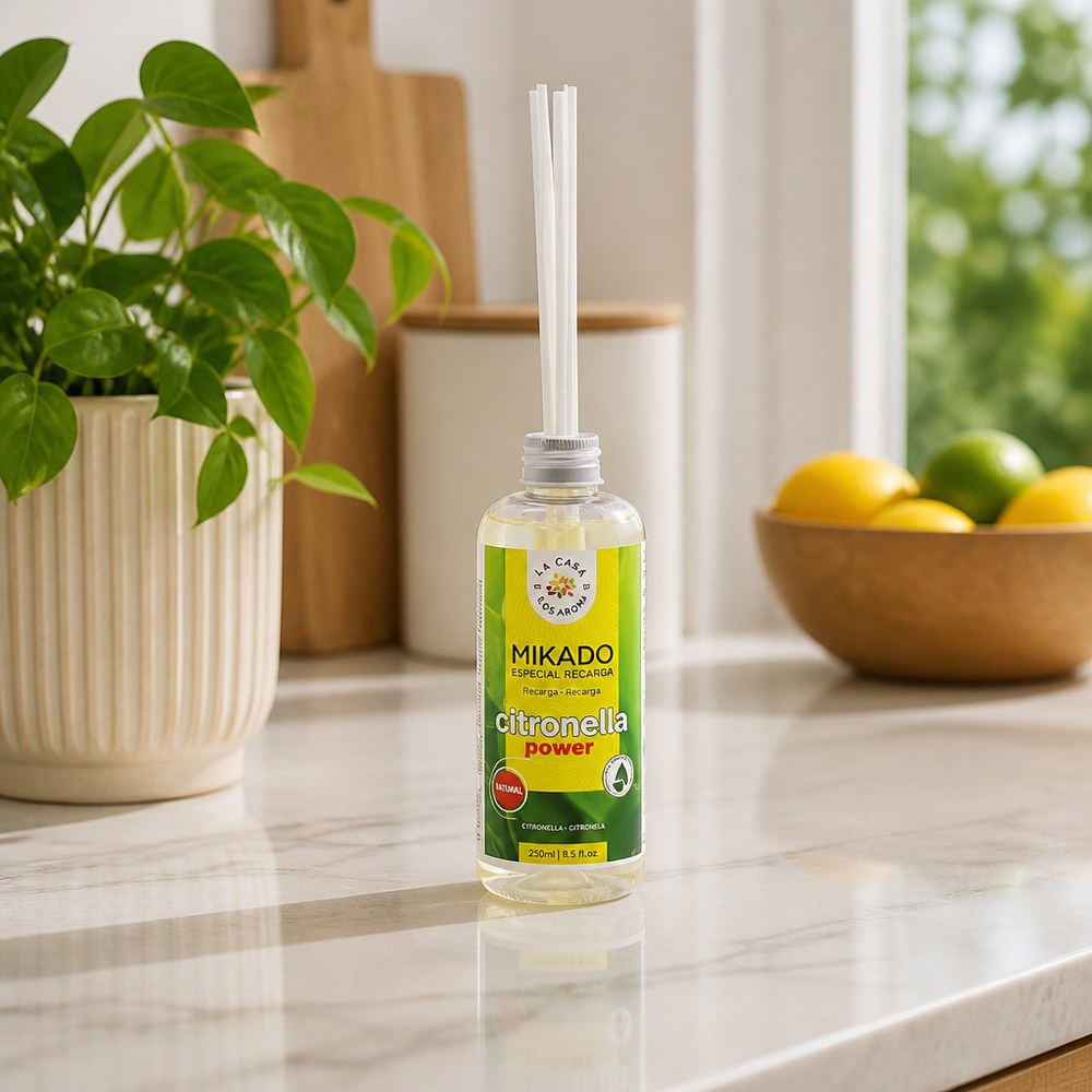Zitronella-Stäbchendiffusor | 250 ml Großformat | Natürlicher, Mückenabweisender Duft | Zuhause