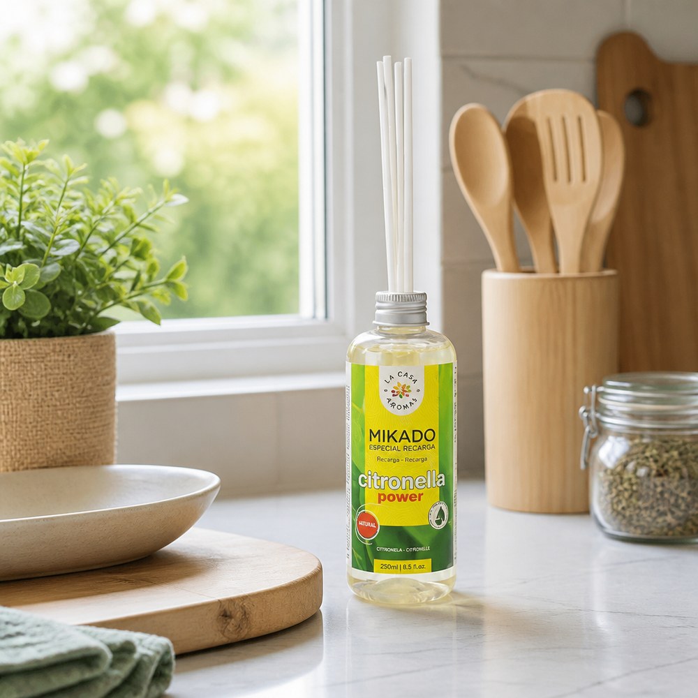 Zitronella-Stäbchendiffusor | 250 ml Großformat | Natürlicher, Mückenabweisender Duft | Zuhause