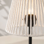 Moderne Designer-Tischlampe | Schwarzer Sockel und Weißer Schirm | Warmes Licht | Wohnzimmer