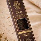 Zen-Räucherstäbchen | 8 Stück | Safran & Achatkristalle | Handgemacht