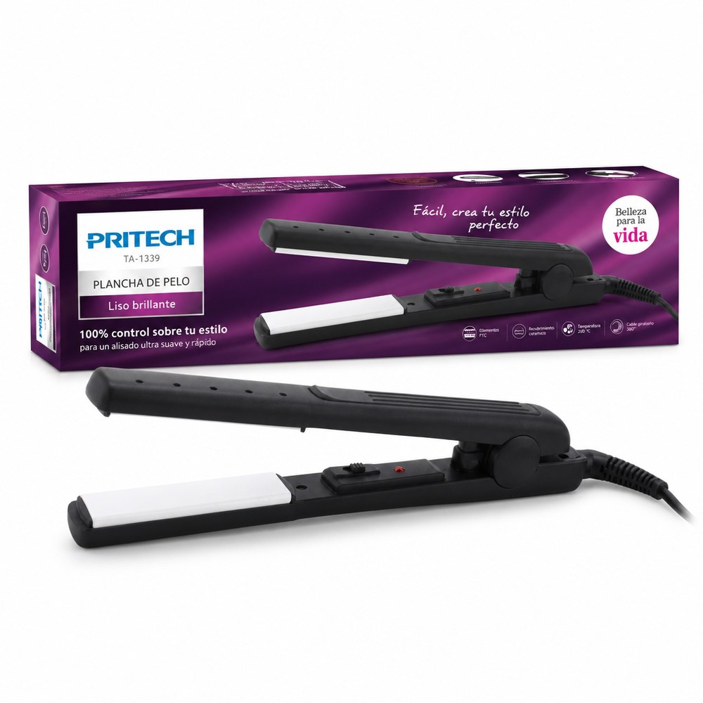 Pritech TA-1339 Hair Straightener | PTC Technology | Fast and Shiny Straightening