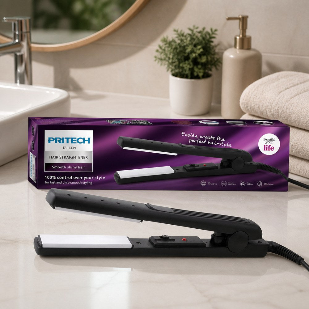 Pritech TA-1339 Hair Straightener | PTC Technology | Fast and Shiny Straightening