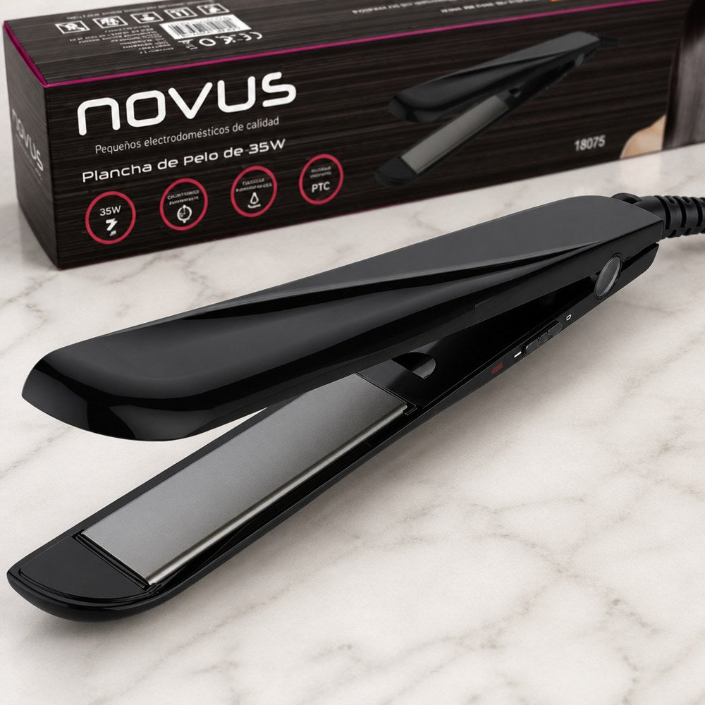 Novus 35W Haarglätter | PTC-Technologie Schnelles Aufheizen | Kompakt für Reisen