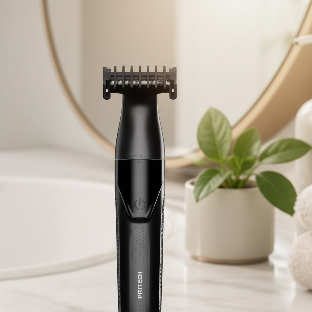 Pritech Elektrischer Haarschneider | 5 Kammaufsätze für Herren und Damen