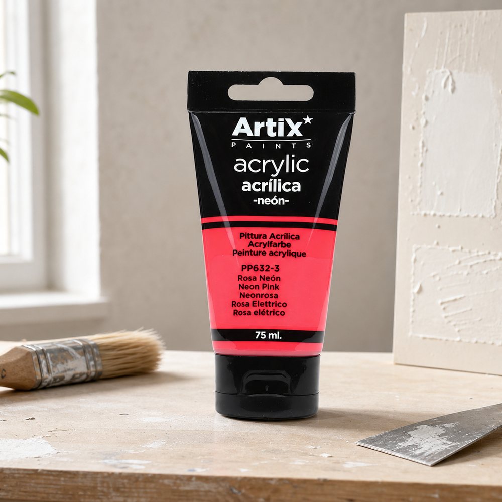 Neon Pink Acrylic Paint 75 Ml