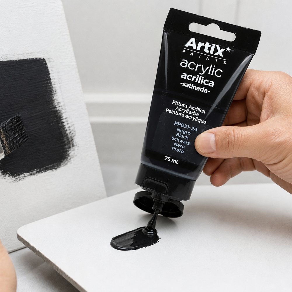 Acrylfarbe Schwarz 75 ml