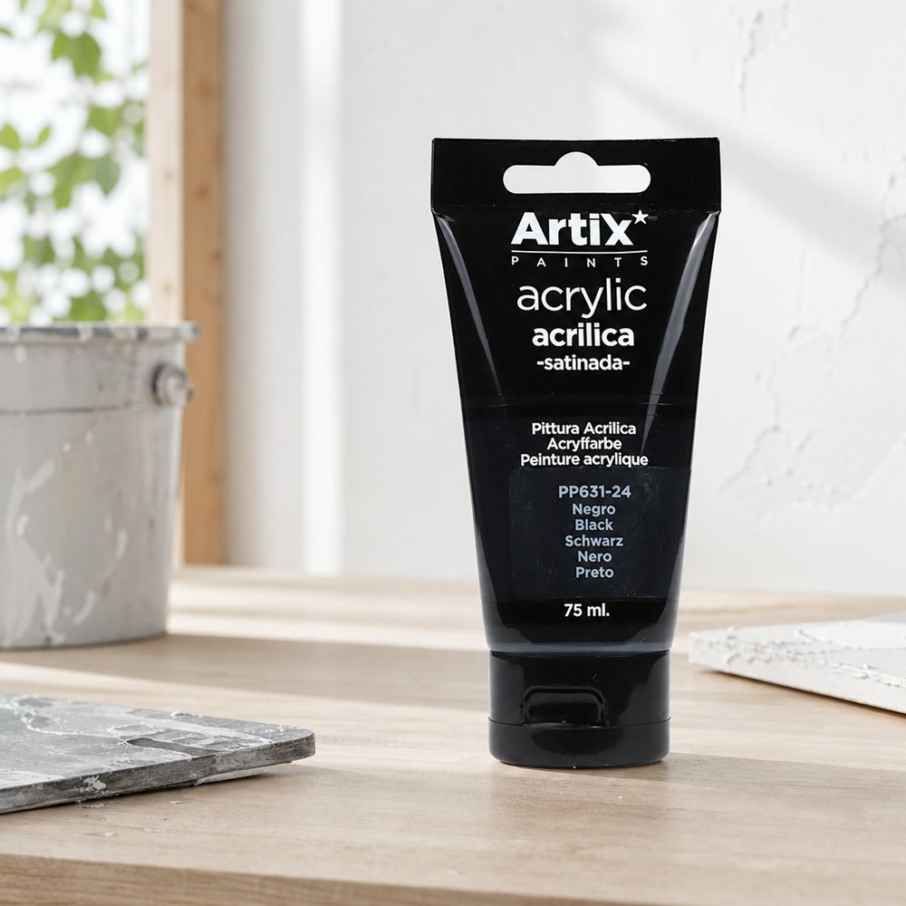 Acrylfarbe Schwarz 75 ml