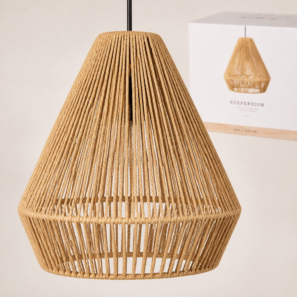 Lampenschirm für Pendelleuchte | Rustikaler Stil | Naturmaterialien
