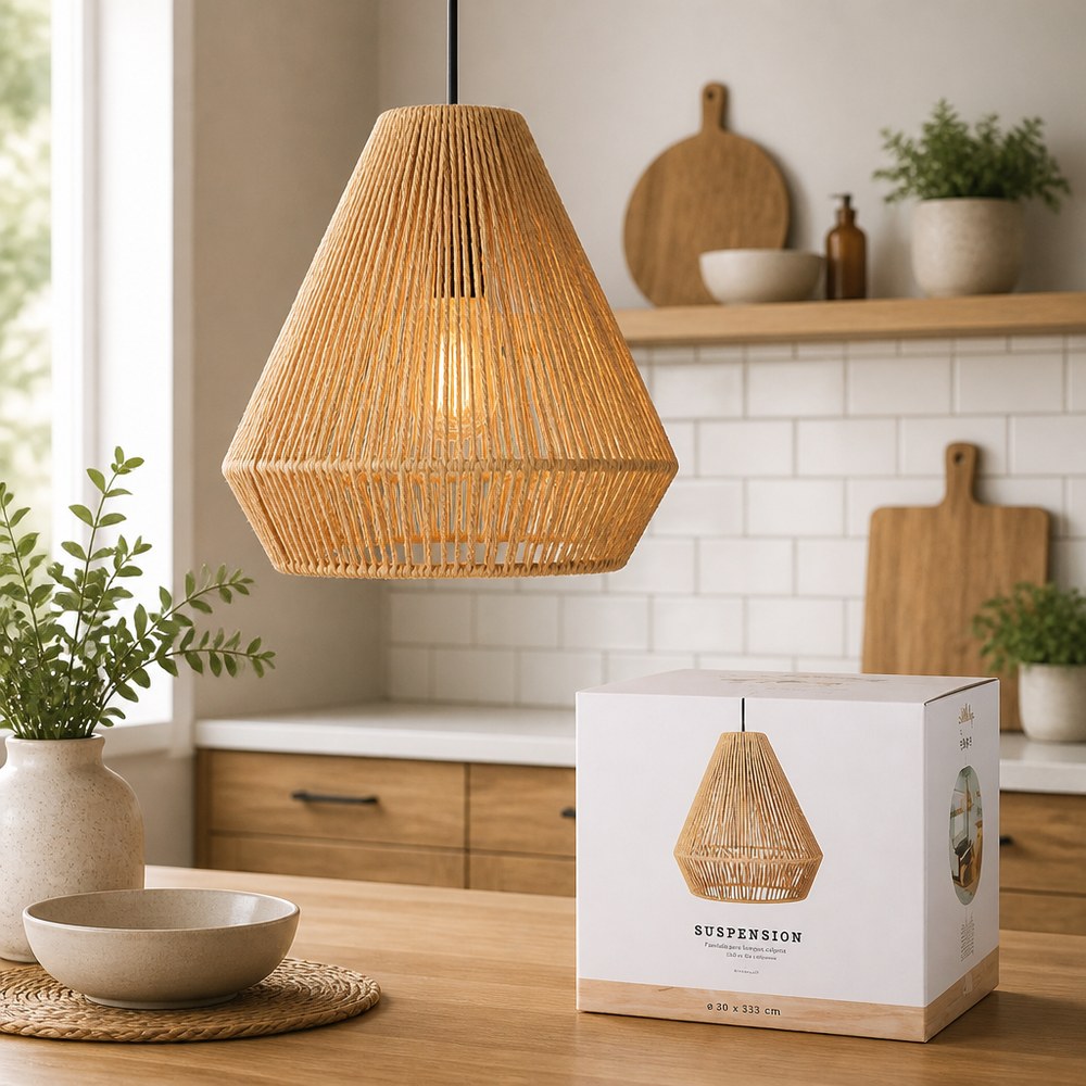 Lampenschirm für Pendelleuchte | Rustikaler Stil | Naturmaterialien