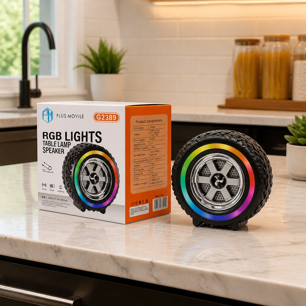 Bluetooth 5W Speaker with RGB Lights | 1200mAh Battery | BT/USB/TF/FM/AUX