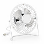 Mini USB Tischventilator Weiß | 4 Aluminiumflügel | 180° drehbar