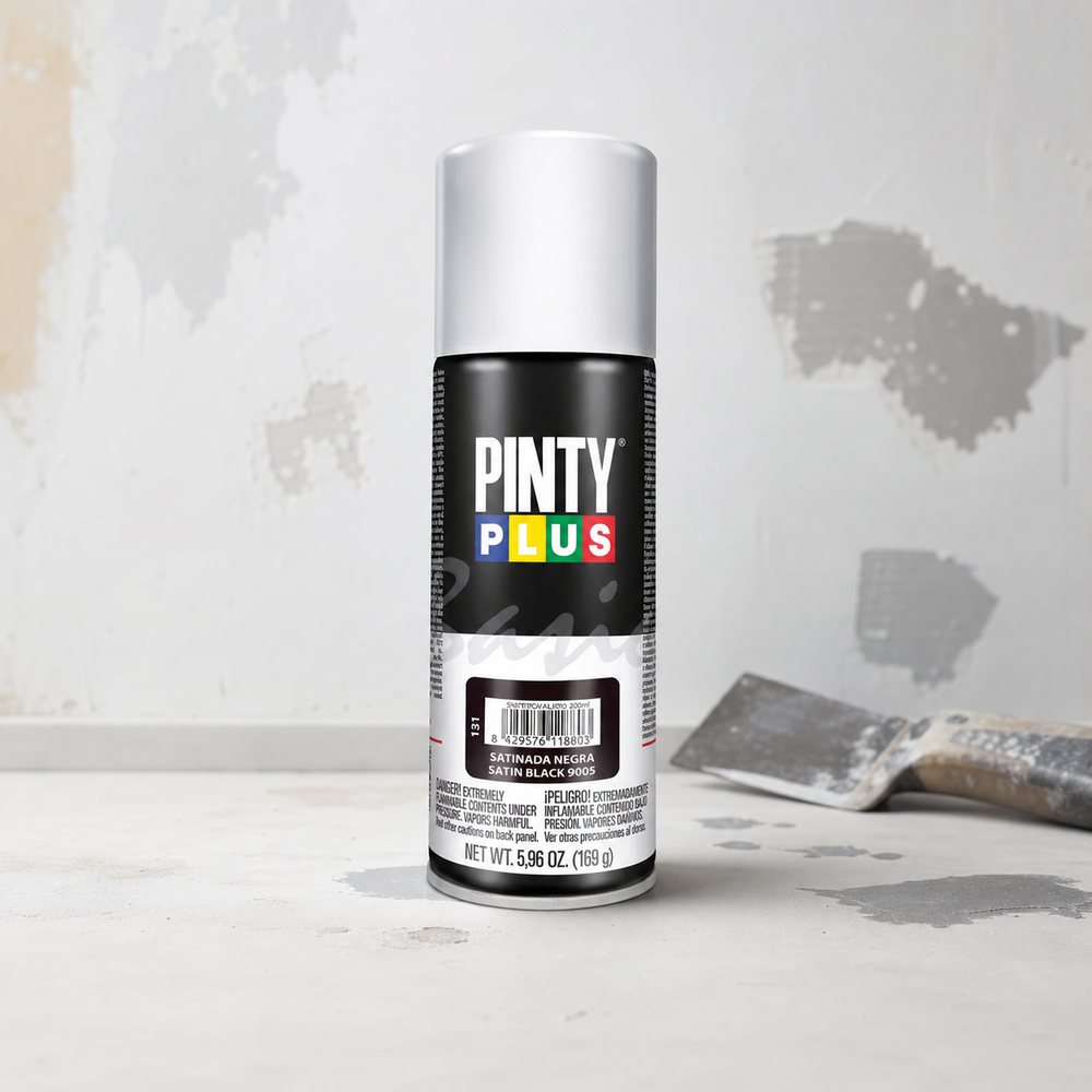 Sprühfarbe Schwarz Seidenmatt Pintyplus Basic | 270 ml | Innen und Außen | Holz Metall Kunststoff