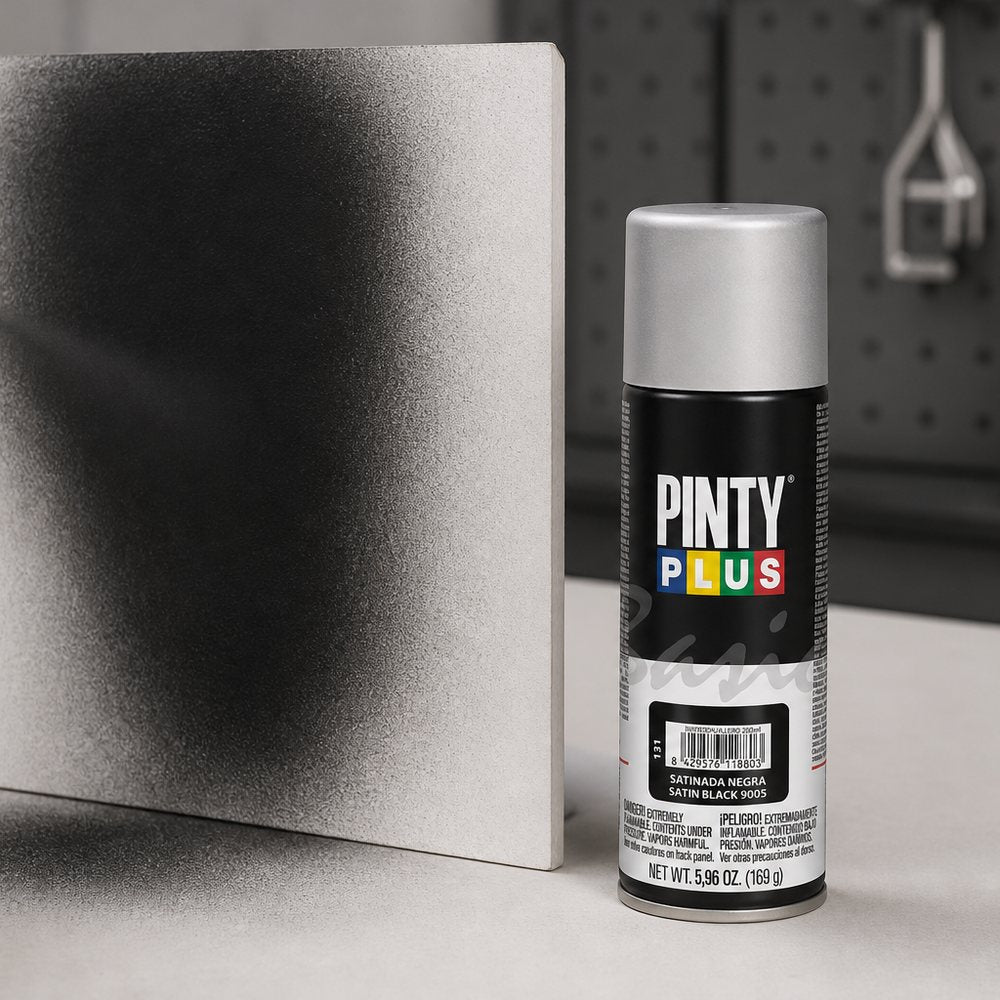 Sprühfarbe Schwarz Seidenmatt Pintyplus Basic | 270 ml | Innen und Außen | Holz Metall Kunststoff