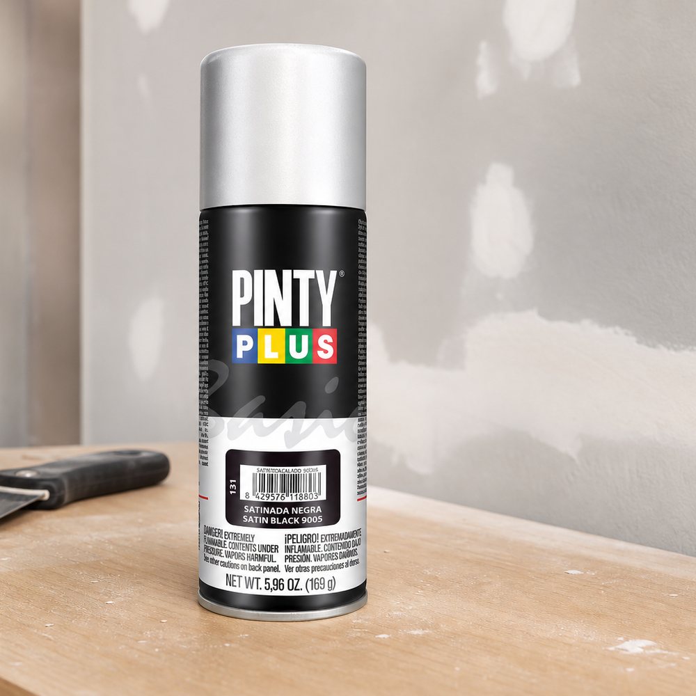 Sprühfarbe Schwarz Seidenmatt Pintyplus Basic | 270 ml | Innen und Außen | Holz Metall Kunststoff